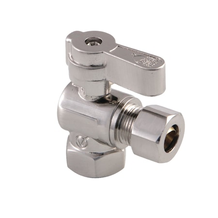 Kingston Brass KF3310SN 3/8" FIP X 3/8" OD Comp Angle Stop Valve, Brushed Nickel KF3310SN